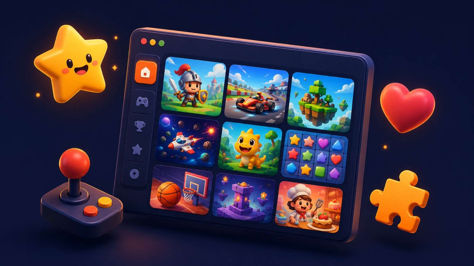 Game portal — a colorful grid of game tiles